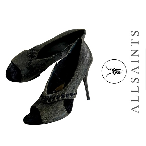 ALLSAINTS Rugged PeepToe Platform Heels 37 - Picture 1 of 13
